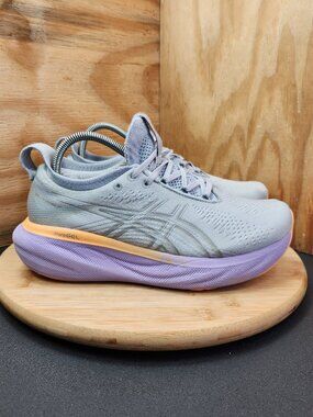 Asics Gel Nimbus 25 Womens Gray Running Shoes Sneakers Size 9 Wide